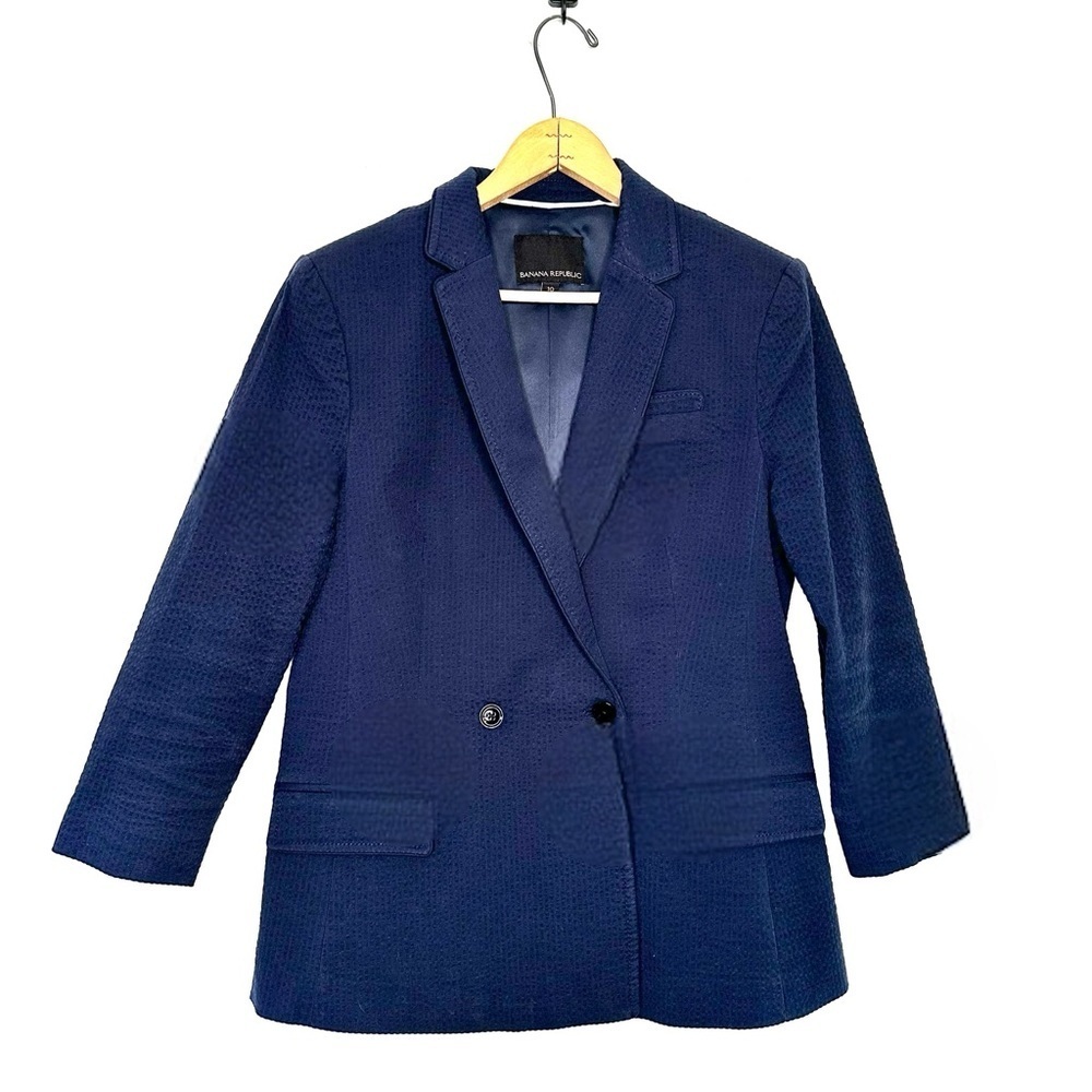 Banana Republic | Navy Blue Single Button Double Breasted Blazer Size 10